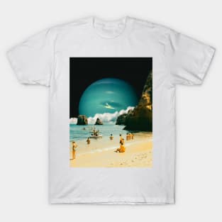 Space Beach: Retro-Futurism Art T-Shirt